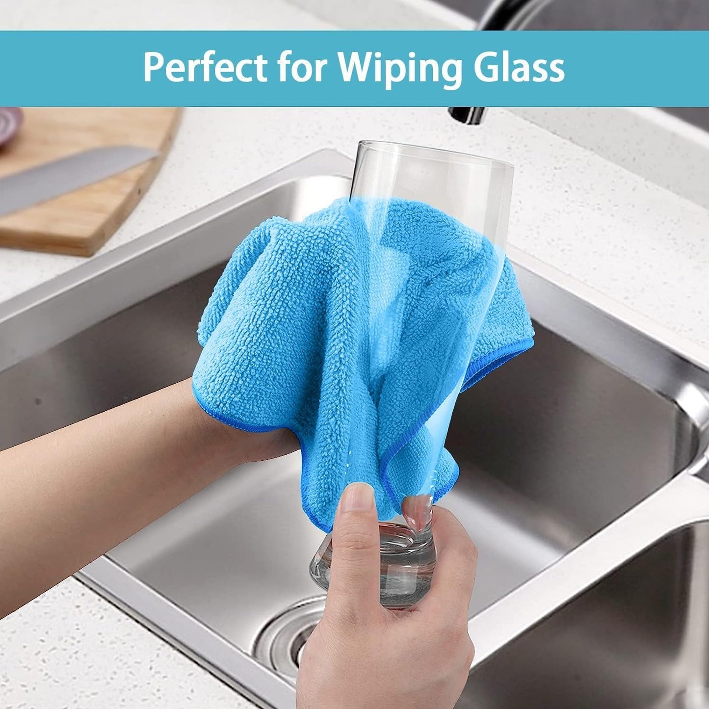 Microfiber Cleaning Cloth,12 Pack Cleaning Rags, Cleaning Towels with 4 Color Assorted, 11.5"X11.5"(Green/Blue/Yellow/Pink)