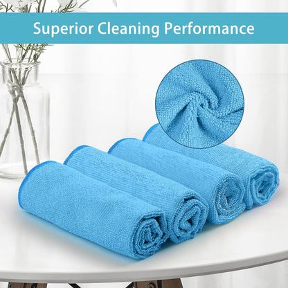 Microfiber Cleaning Cloth,12 Pack Cleaning Rags, Cleaning Towels with 4 Color Assorted, 11.5"X11.5"(Green/Blue/Yellow/Pink)