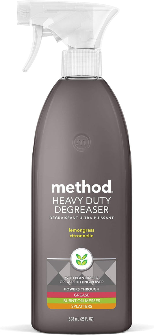 Method Heavy Duty Degreaser, Lemongrass Scent, Oven Cleaner & Stove Top Cleaner, 28 Oz Spray Bottle